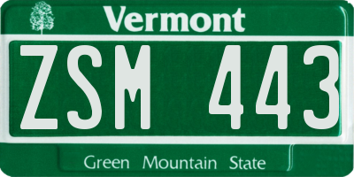 VT license plate ZSM443