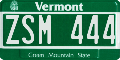 VT license plate ZSM444