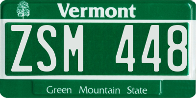 VT license plate ZSM448