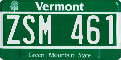 VT license plate ZSM461