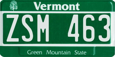 VT license plate ZSM463