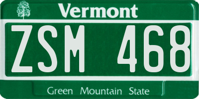 VT license plate ZSM468