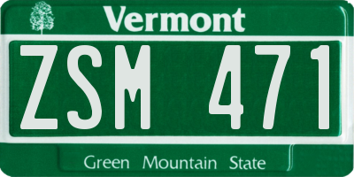 VT license plate ZSM471