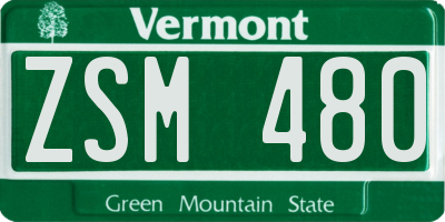 VT license plate ZSM480