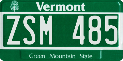 VT license plate ZSM485