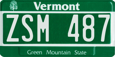 VT license plate ZSM487