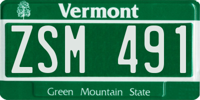 VT license plate ZSM491