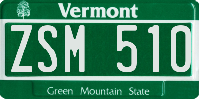 VT license plate ZSM510