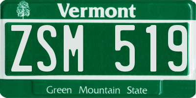 VT license plate ZSM519