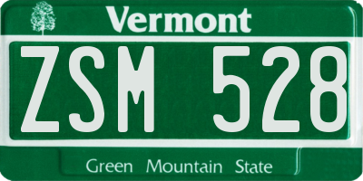 VT license plate ZSM528