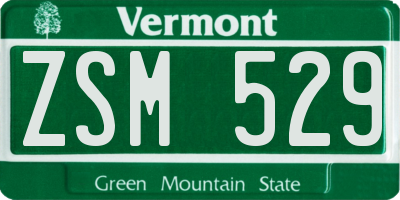 VT license plate ZSM529
