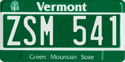 VT license plate ZSM541