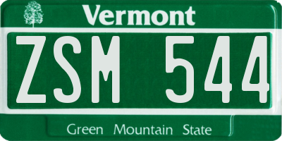 VT license plate ZSM544