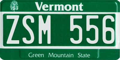 VT license plate ZSM556