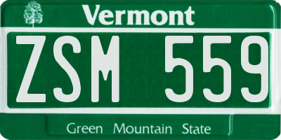 VT license plate ZSM559