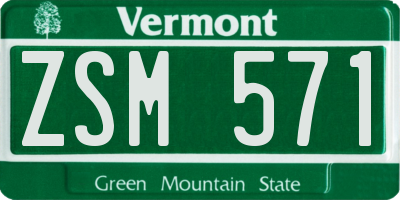 VT license plate ZSM571