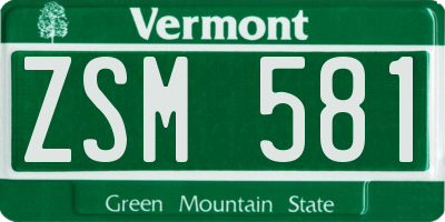 VT license plate ZSM581