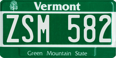 VT license plate ZSM582