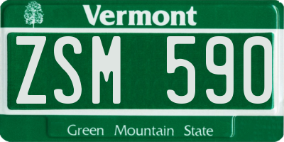 VT license plate ZSM590