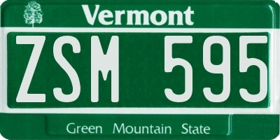 VT license plate ZSM595