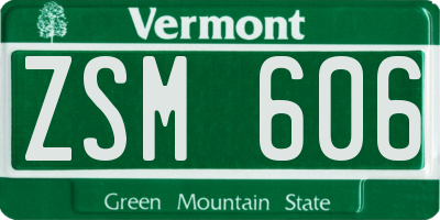 VT license plate ZSM606