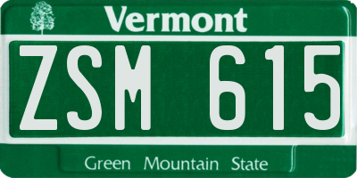 VT license plate ZSM615