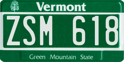 VT license plate ZSM618
