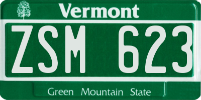 VT license plate ZSM623