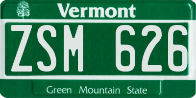 VT license plate ZSM626