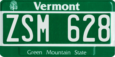 VT license plate ZSM628