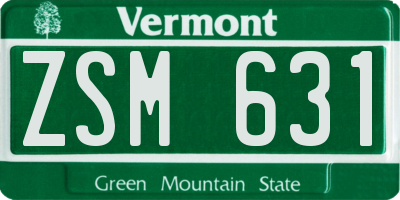 VT license plate ZSM631