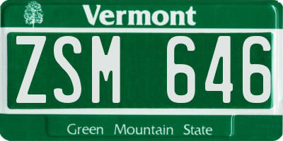 VT license plate ZSM646
