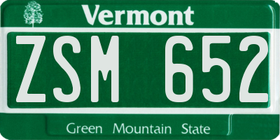 VT license plate ZSM652