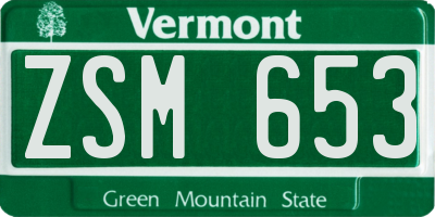 VT license plate ZSM653
