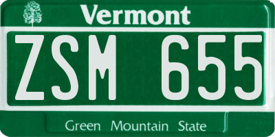 VT license plate ZSM655