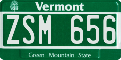 VT license plate ZSM656