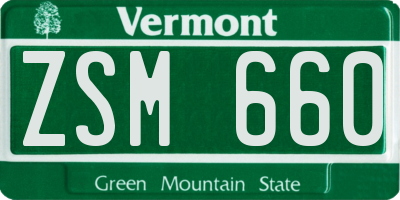 VT license plate ZSM660