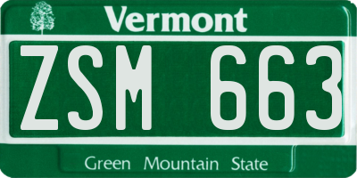 VT license plate ZSM663