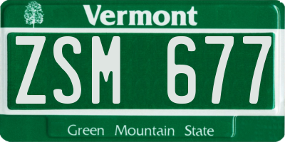VT license plate ZSM677