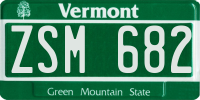 VT license plate ZSM682