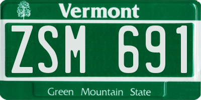 VT license plate ZSM691