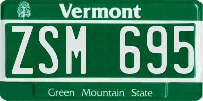 VT license plate ZSM695