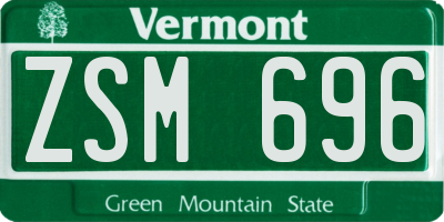 VT license plate ZSM696