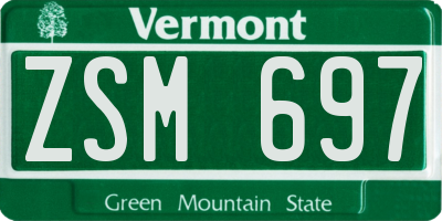 VT license plate ZSM697