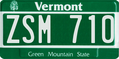 VT license plate ZSM710