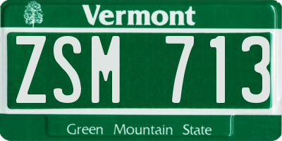 VT license plate ZSM713