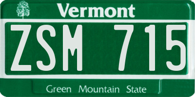 VT license plate ZSM715