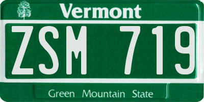 VT license plate ZSM719