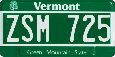 VT license plate ZSM725