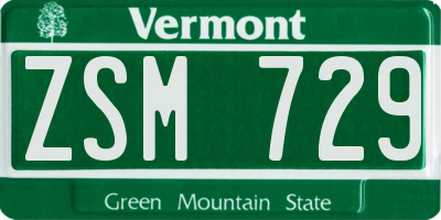 VT license plate ZSM729